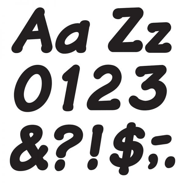 TREND Black 4-Inch Italic Uppercase/Lowercase Combo Pack (EN/SP) Ready Letters®