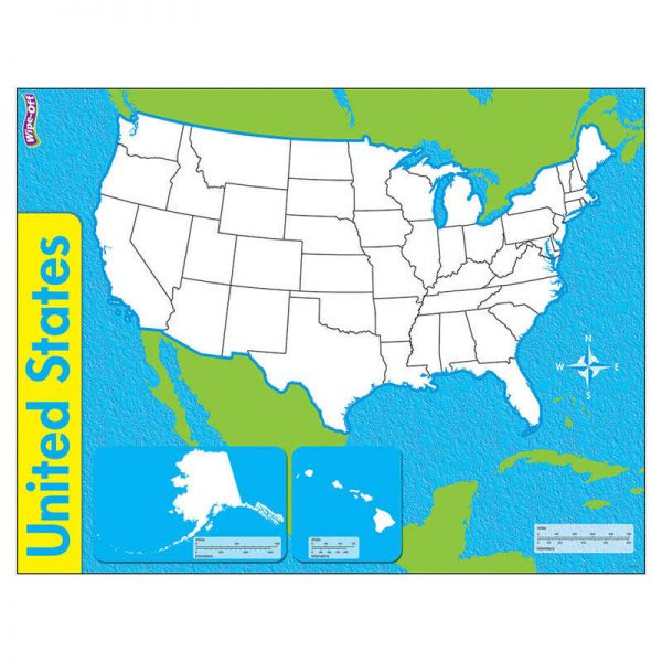 TREND The United States Wipe-Off® Chart, 17" x 22"