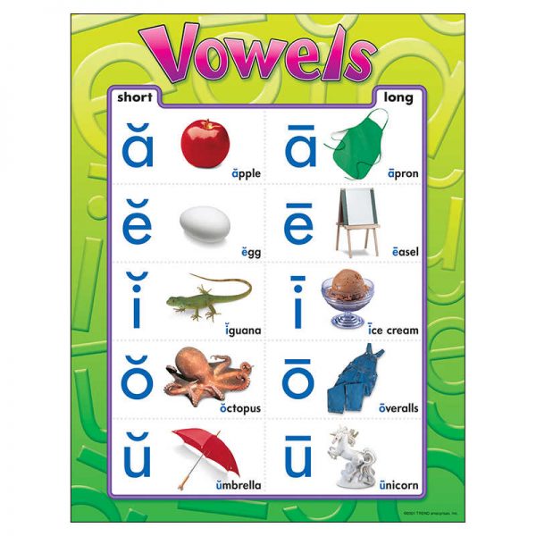 TREND Vowels Learning Chart, 17" x 22"