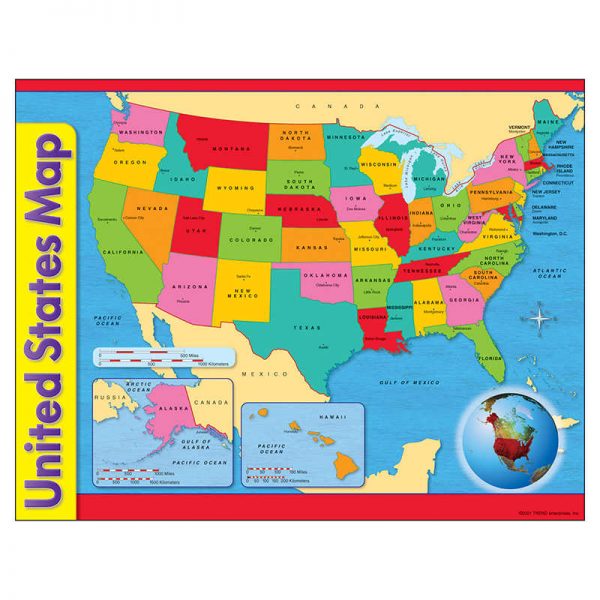 TREND United States Map Learning Chart, 17" x 22"