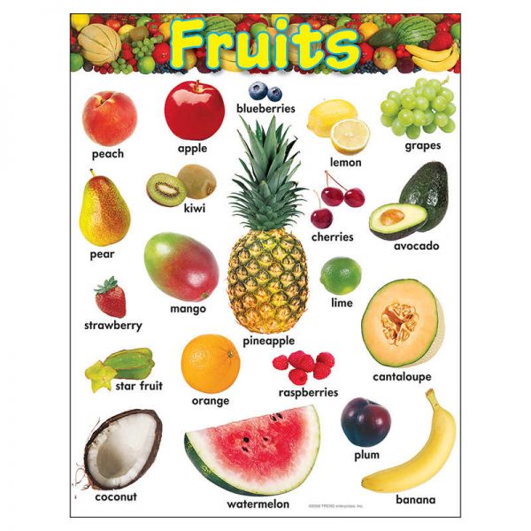 TREND Fruits Learning Chart, 17" x 22"