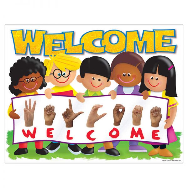 TREND Sign Language Welcome TREND Kids Learning Chart, 17" x 22"