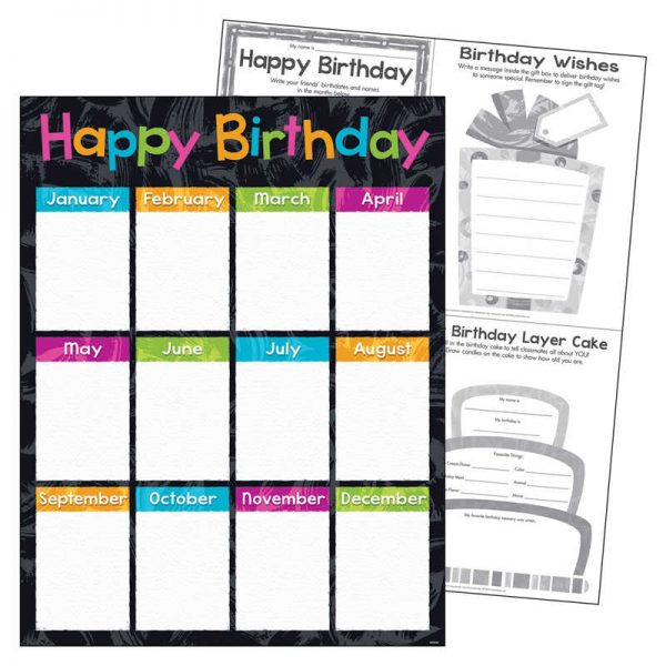 TREND Birthday Color Harmony™ Learning Chart, 17" x 22"