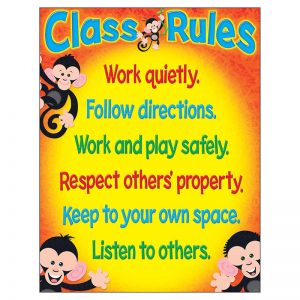 TREND Class Rules Monkey Mischief® Learning Chart, 17" x 22"