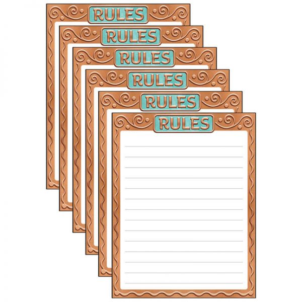 TREND Rules I Heart Metal™ Learning Chart, 17" x 22", Pack of 6