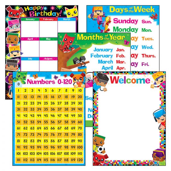 TREND Classroom Basics BlockStars!® Learning Chts Combo Pk, set 5