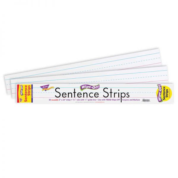 TREND 24" White Wipe-Off® Sentence Strips