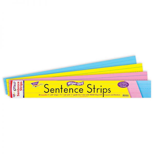 TREND 24" Multicolor Wipe-Off® Sentence Strips