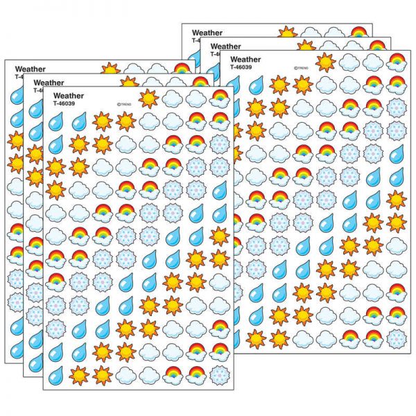 TREND Weather superShapes Stickers, 800 Per Pack, 6 Packs