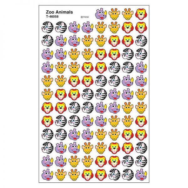 TREND Zoo Animals superShapes Stickers, 800 ct