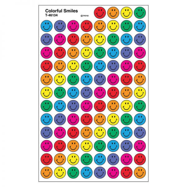 TREND Colorful Smiles superSpots® Stickers, 800 ct