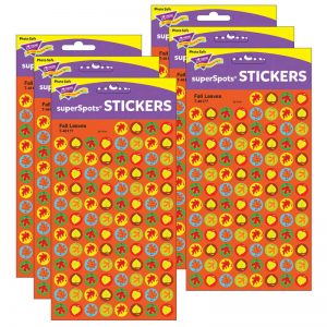 TREND Fall Leaves superSpots® Stickers, 800 Per Pack, 6 Packs