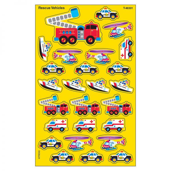TREND Rescue Vehicles superShapes Stickers-Large, 200 ct