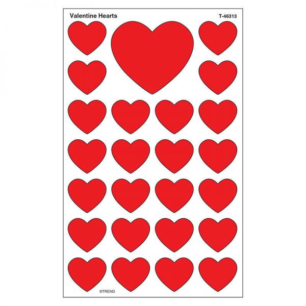 TREND Valentine Hearts superShapes Stickers-Large, 200 ct