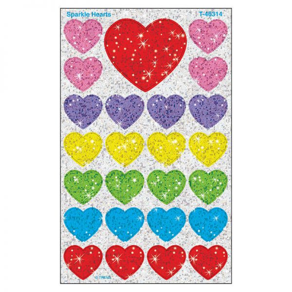 TREND Sparkle Hearts superShapes Stickers-Sparkle, 100 ct