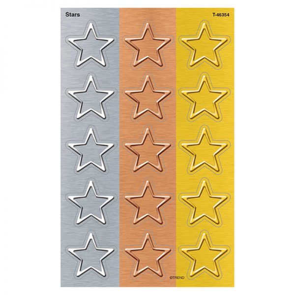 TREND I ♥ Metal Stars superShapes Stickers - Large, 120 Count