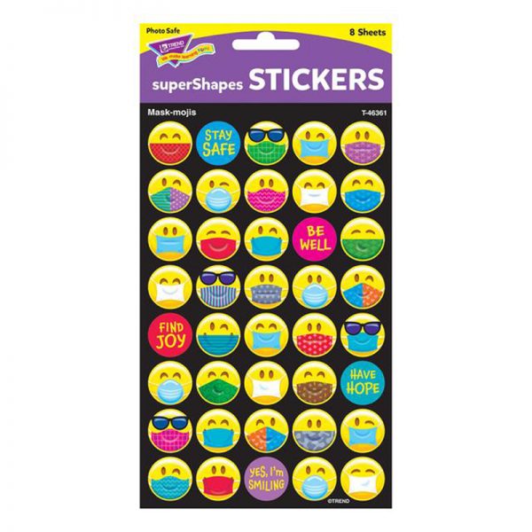 TREND Mask-mojis Large superShapes Stickers, 320 ct.