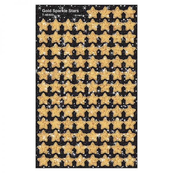 TREND Gold Sparkle Stars superShapes Stickers-Sparkle, 400 ct