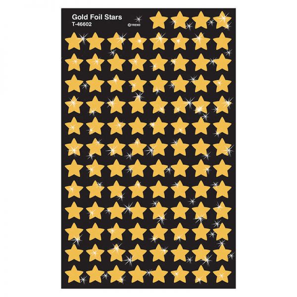 TREND Gold Foil Stars superShapes Stickers, 400 ct