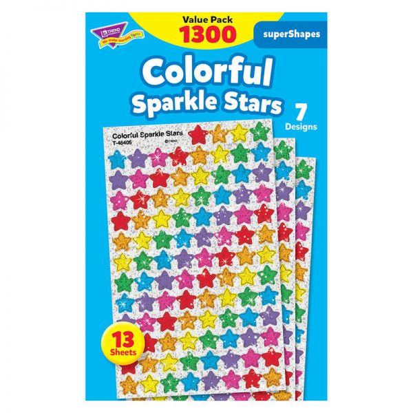 TREND Colorful Sparkle Stars superShapes Value Pack, 1300 ct