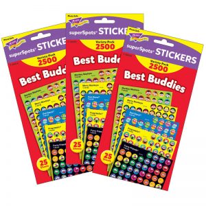 TREND Best Buddies Collection superSpots® Variety Pack, 2500 Per Pack, 3 Packs