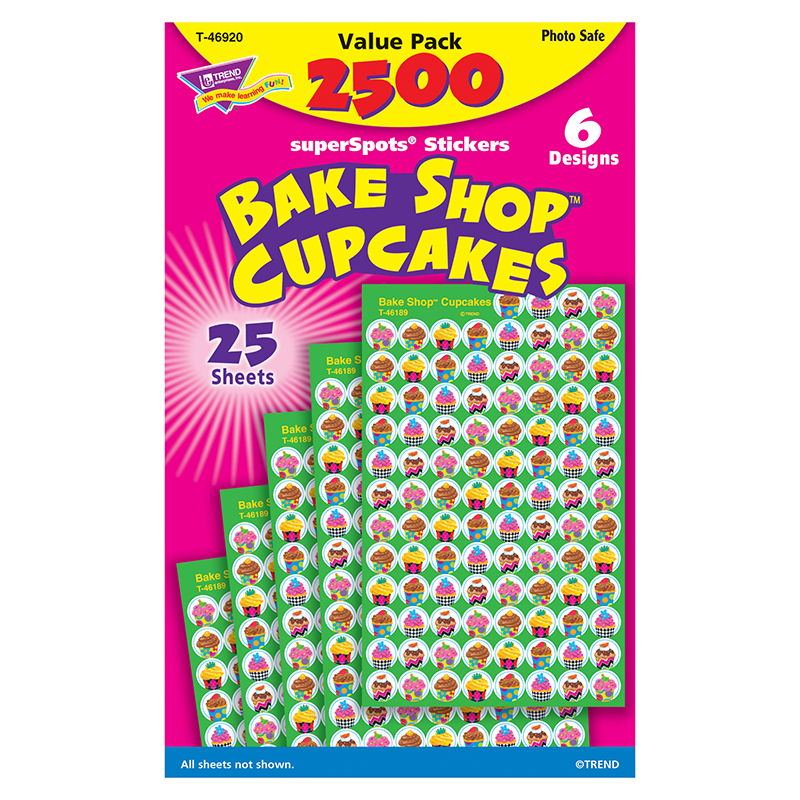 TREND The Bake Shop™ Cupcakes superSpots® Value Pack, 2500 Ct
