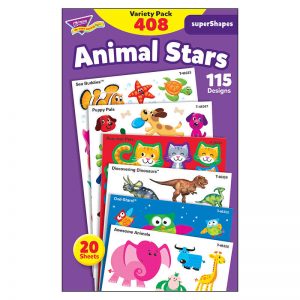 TREND Animal Stars superShapes Stickers-Large VarPk, 408ct