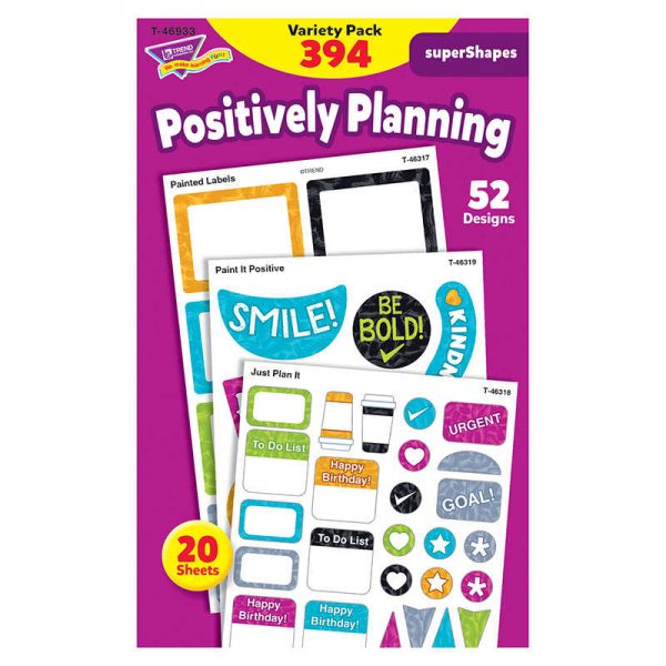 TREND Color Harmony Positively Planning superShapes Stickers - Large, 394 Count