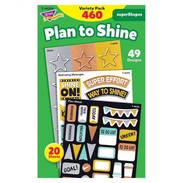 TREND I ♥ Metal Plan to Shine superShapes Stickers - Large, 460 Count