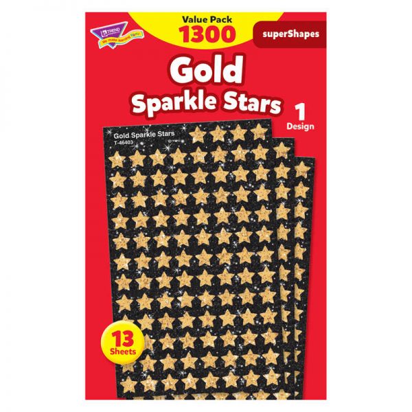 TREND Gold Sparkle Stars superShapes Value Pack, 1300 ct