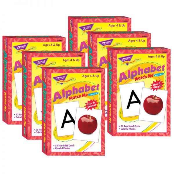 TREND Alphabet Match Me® Cards, 52 Cards Per Set, 6 Sets