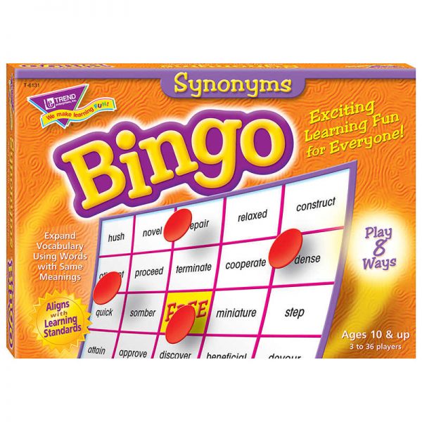 TREND Synonyms Bingo Game