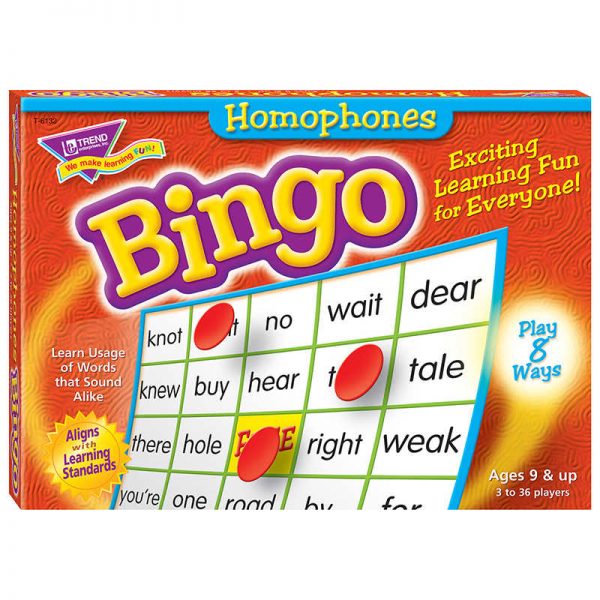TREND Homophones Bingo Game