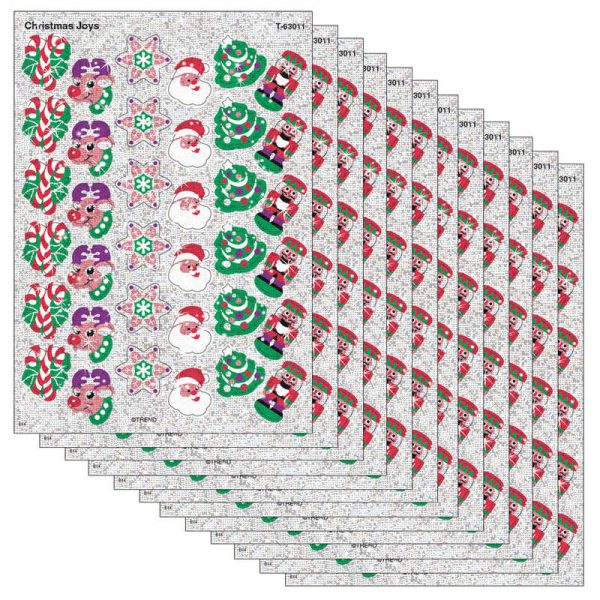 TREND Christmas Joys Sparkle Stickers®, 72 Per Pack, 12 Packs