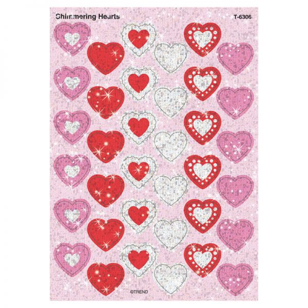 TREND Shimmering Hearts Sparkle Stickers®, 72 ct