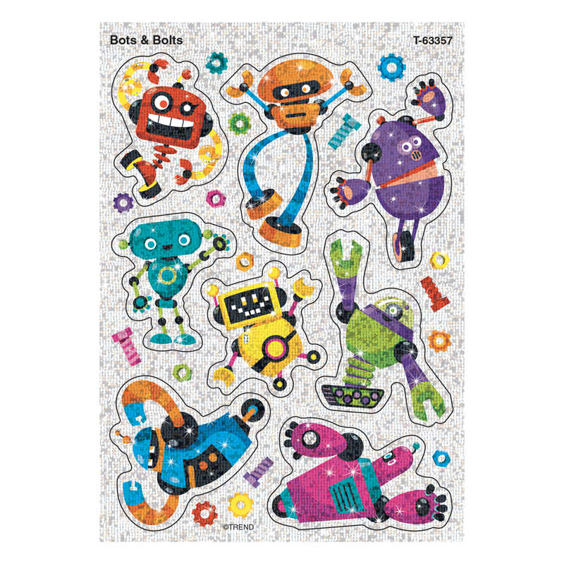 TREND Bots & Bolts Sparkle Stickers®, 16 Count