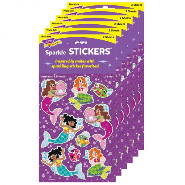 TREND Mermaids & Friends Sparkle Stickers®, 18 Per Pack, 6 Packs