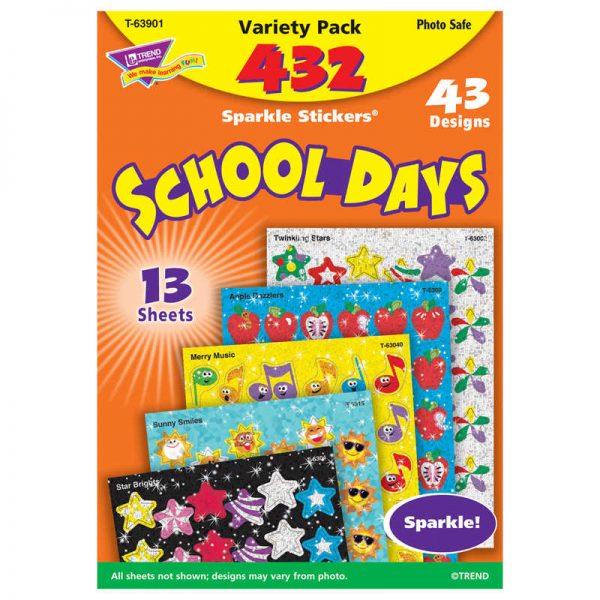 TREND School Days Sparkle Stickers® Variety Pack, 432 ct