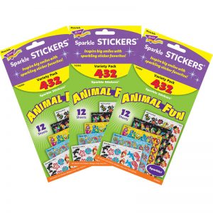 TREND Animal Fun Sparkle Stickers® Variety Pack, 432 Per Pack, 3 Packs