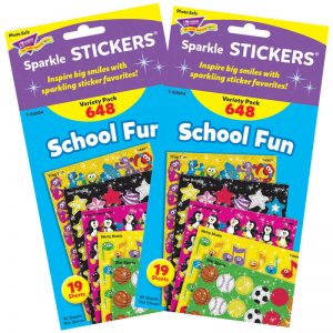 TREND School Fun Sparkle Stickers® Variety Pack, 648 Per Pack, 2 Packs