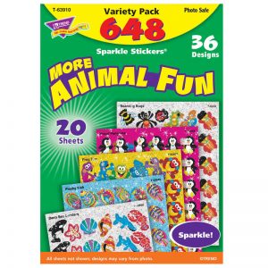 TREND Animal Fun Sparkle Stickers® Variety Pack, 648 Per Pack, 2 Packs