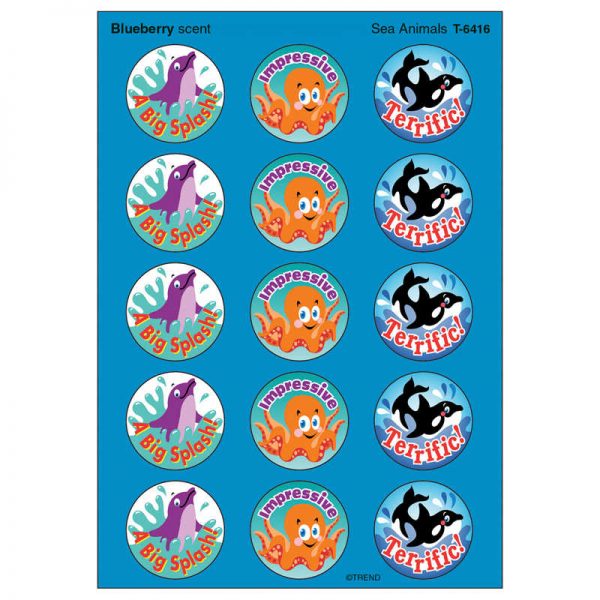 TREND Sea Animals/Blueberry Stinky Stickers®, 60 ct.