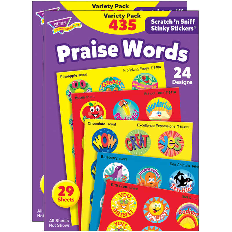 TREND Praise Words Stinky Stickers® Variety Pack, 435 Per Pack, 2 Packs