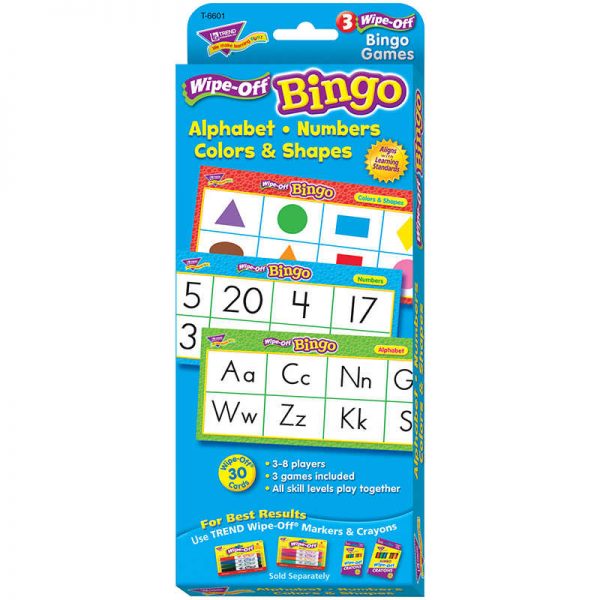 TREND Alphabet, Numbers, Colors & Shapes Wipe-Off® Bingo