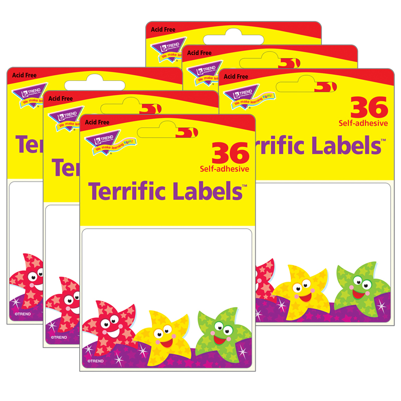 TREND Dancing Stars Terrific Labels™, 36 Per Pack, 6 Packs