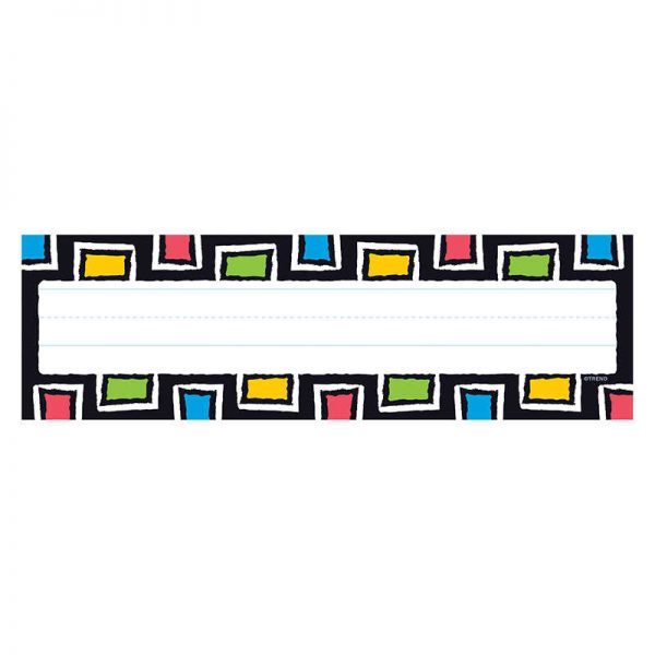 TREND Bold Strokes Rectangles Desk Toppers® Name Plates, 36 ct