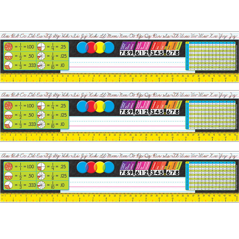 TREND Zaner-Bloser Desk Toppers® Reference Name Plates, Grades 3-5, 36 Per Pack, 3 Packs