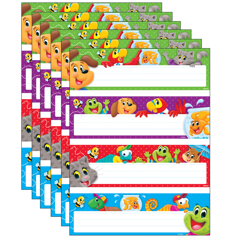 TREND Playtime Pals™ Desk Toppers® Name Plates Variety Pack, 32 Per Pack, 6 Packs