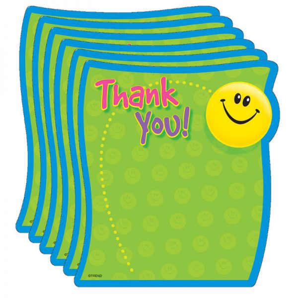 TREND Thank You Note Pad-Shaped, 50 Sheets Per Pad, Pack of 6