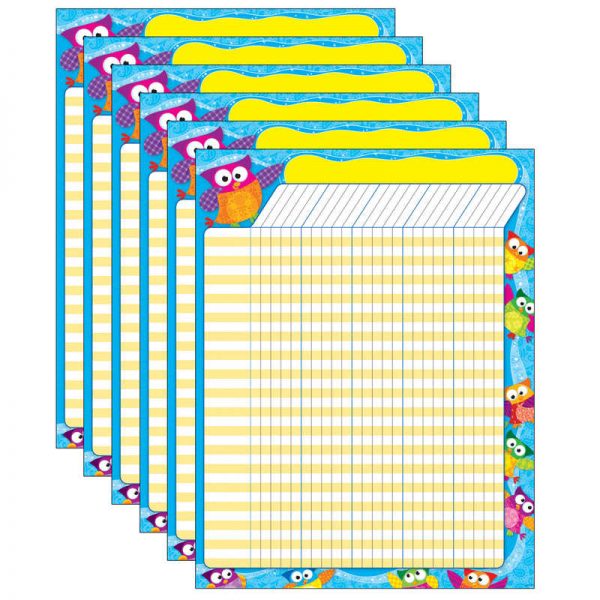 TREND Owl-Stars!® Incentive Chart, 17" x 22", Pack of 6